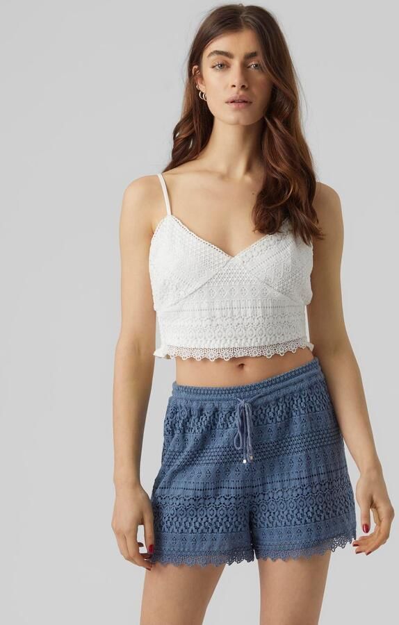 Vero Moda Top met spaghettibandjes VMHONEY LACE V-NECK CROPPED TOP WVN - Foto 5