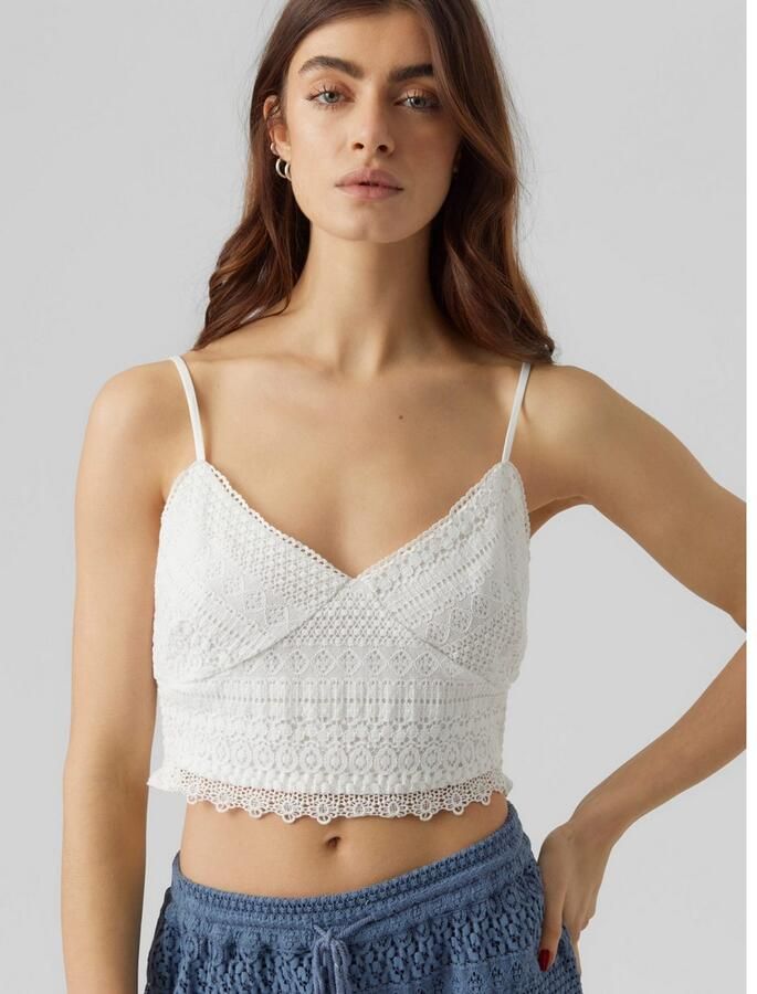 Vero Moda Top met spaghettibandjes VMHONEY LACE V-NECK CROPPED TOP WVN - Foto 2