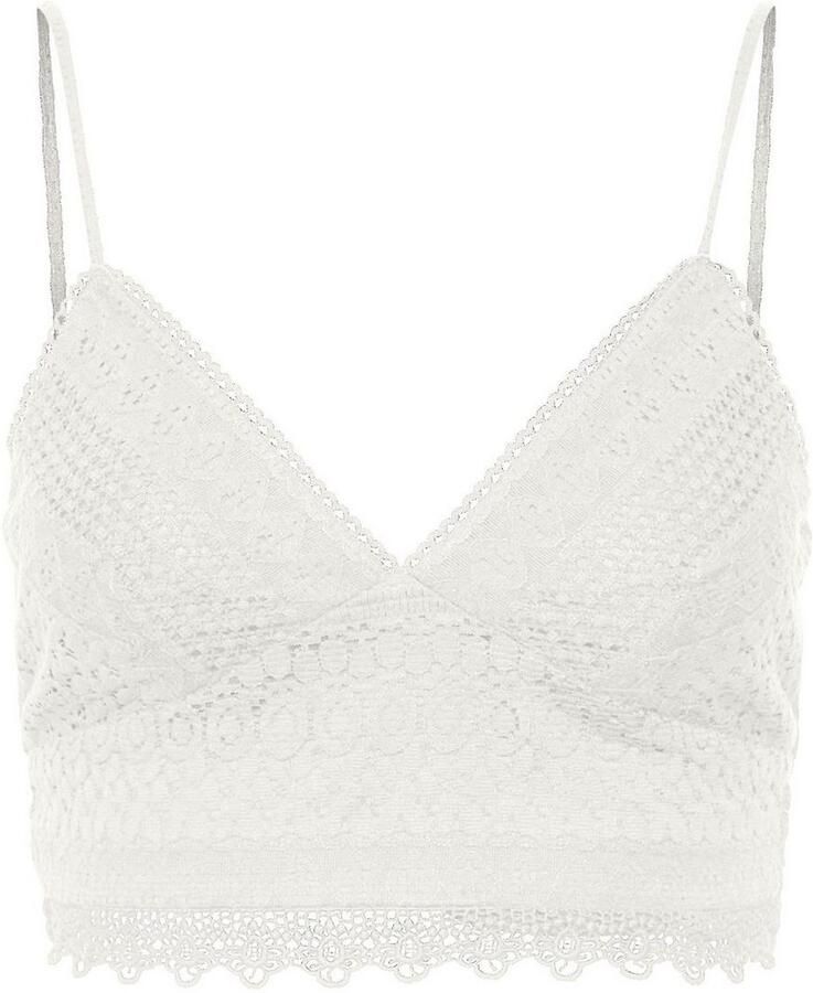 Vero Moda Top met spaghettibandjes VMHONEY LACE V-NECK CROPPED TOP WVN