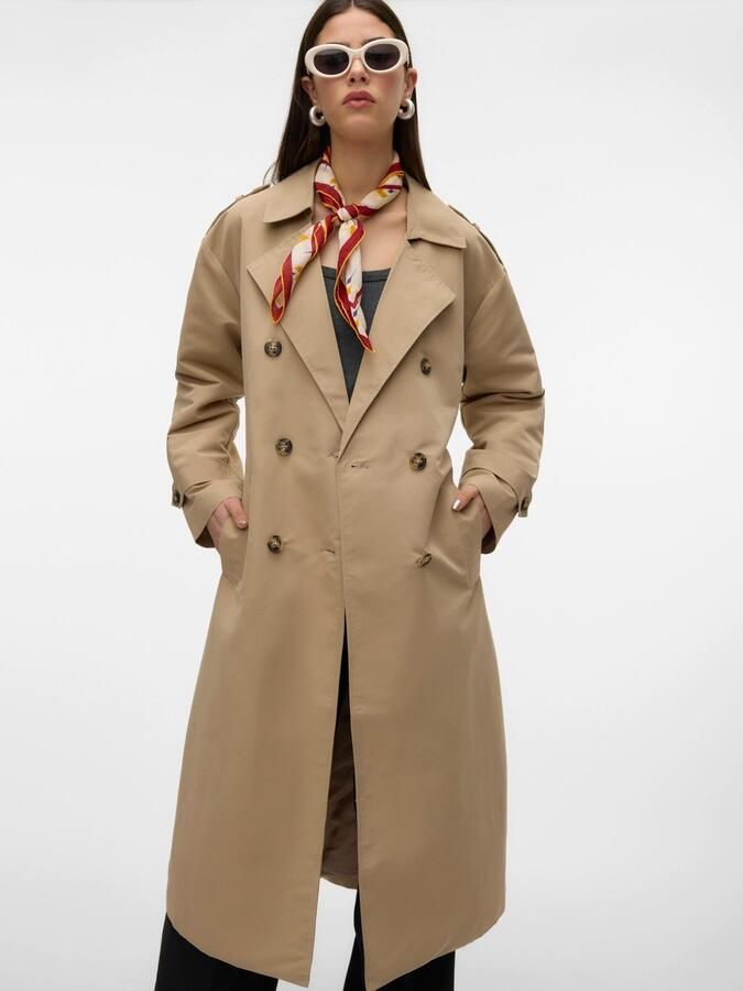 Vero Moda Trenchcoat VMCHLOE LONG TRENCHCOAT GA NOOS Double-breasted met strikceintuur - Foto 6