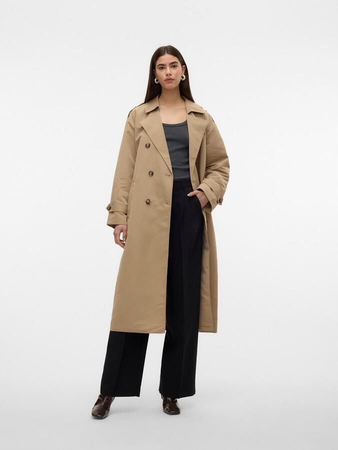 Vero Moda Trenchcoat VMCHLOE LONG TRENCHCOAT GA NOOS Double-breasted met strikceintuur - Foto 3