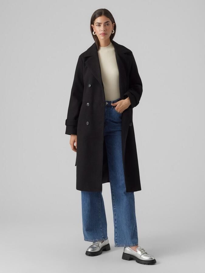 VERO MODA trenchcoat jas VMFORTUNEVEGA van gerecycled polyester zwart - Foto 3
