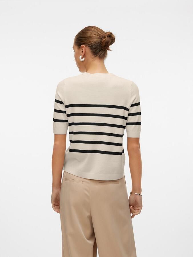 Vero Moda Trui met korte mouwen VMSABA PLAIN Feinstrickpullover in regular fit van onderhoudsvriendelijk materiaalmix met viscose (Damestrui ronde hals korte mouw zomertrui) - Foto 7