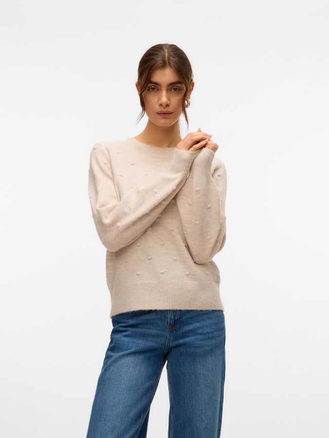 Vero Moda Trui met ronde hals VMFRANCESCA LS O-NECK PULLOVER BOO - Foto 6