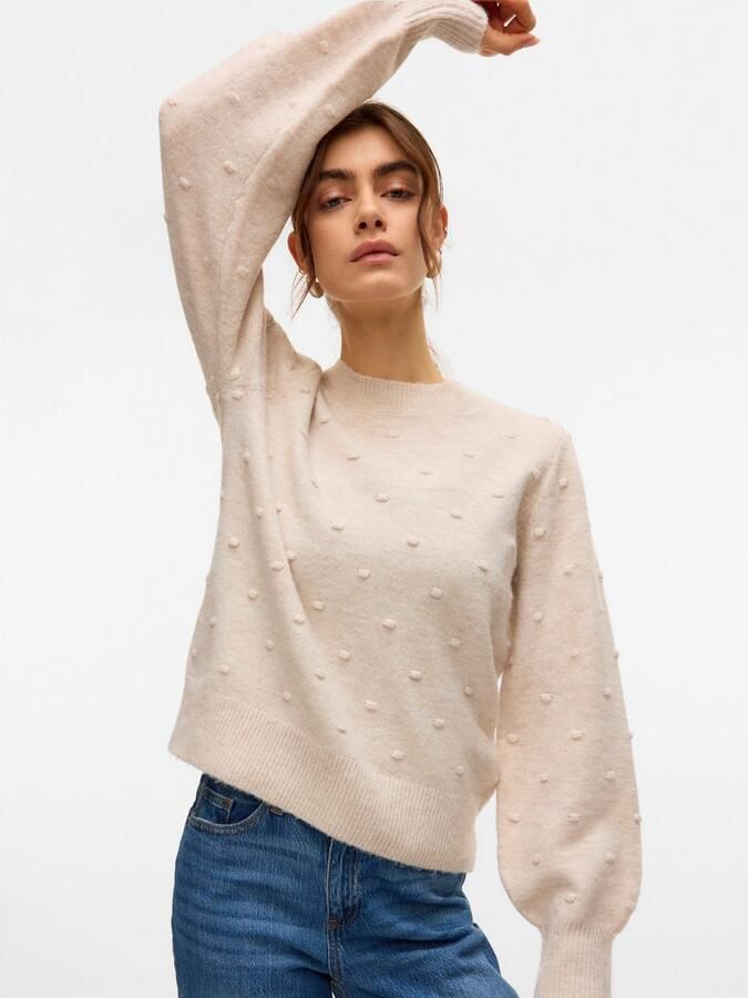 Vero Moda Trui met ronde hals VMFRANCESCA LS O-NECK PULLOVER BOO - Foto 5
