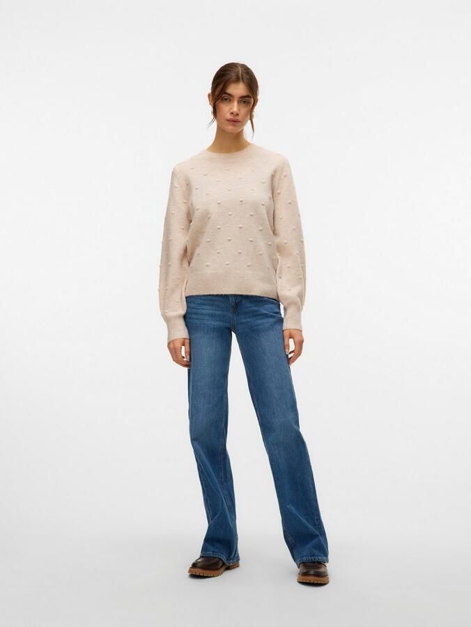 Vero Moda Trui met ronde hals VMFRANCESCA LS O-NECK PULLOVER BOO - Foto 4