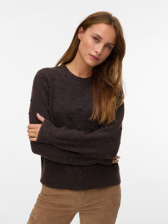 Vero Moda Trui met ronde hals VMFRANCESCA LS O-NECK PULLOVER BOO - Foto 5