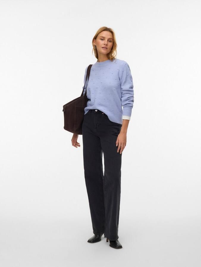 Vero Moda Trui met ronde hals VMFRANCESCA LS O-NECK PULLOVER BOO - Foto 4