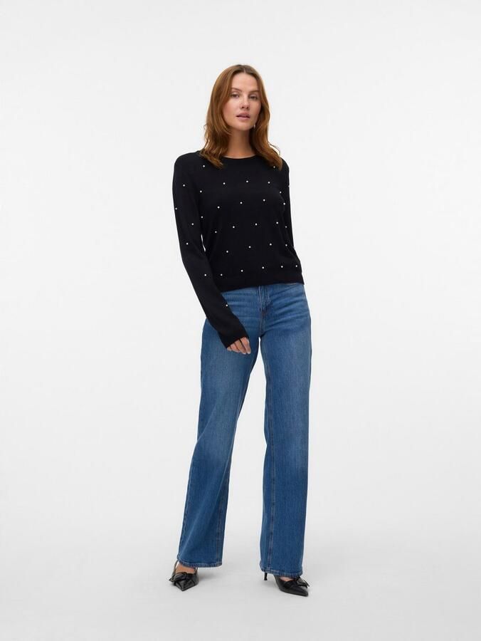 Vero Moda Trui met ronde hals VMGLORY PEARL LS O-NECK PULLOVER BOO - Foto 4