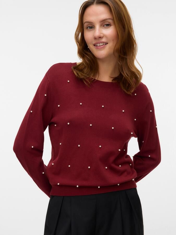 Vero Moda Trui met ronde hals VMGLORY PEARL LS O-NECK PULLOVER BOO - Foto 4