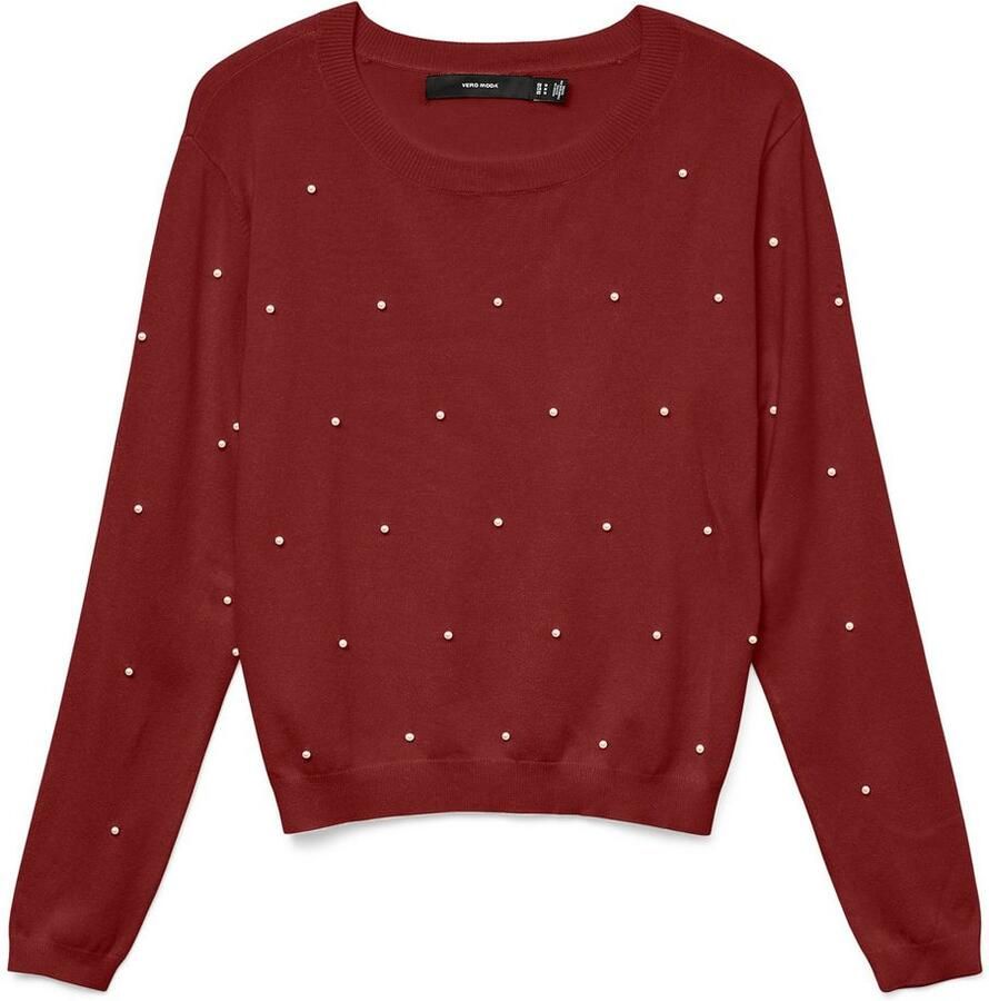 Vero Moda Trui met ronde hals VMGLORY PEARL LS O-NECK PULLOVER BOO