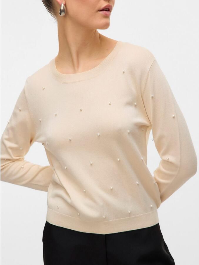 Vero Moda Trui met ronde hals VMGLORY PEARL LS O-NECK PULLOVER BOO - Foto 3