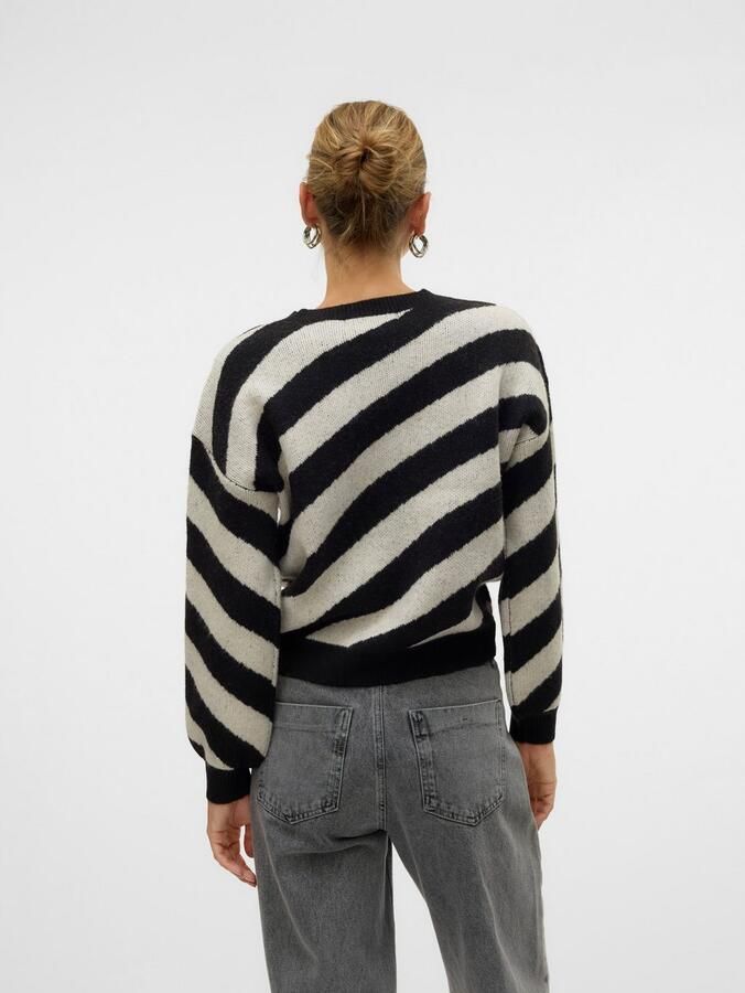 Vero Moda Gebreide pullover met diagonale streepmotief model 'LARA' - Foto 4