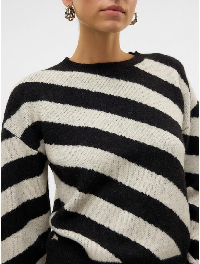 Vero Moda Gebreide pullover met diagonale streepmotief model 'LARA' - Foto 2