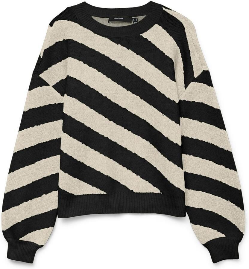 Vero Moda Gebreide pullover met diagonale streepmotief model 'LARA'