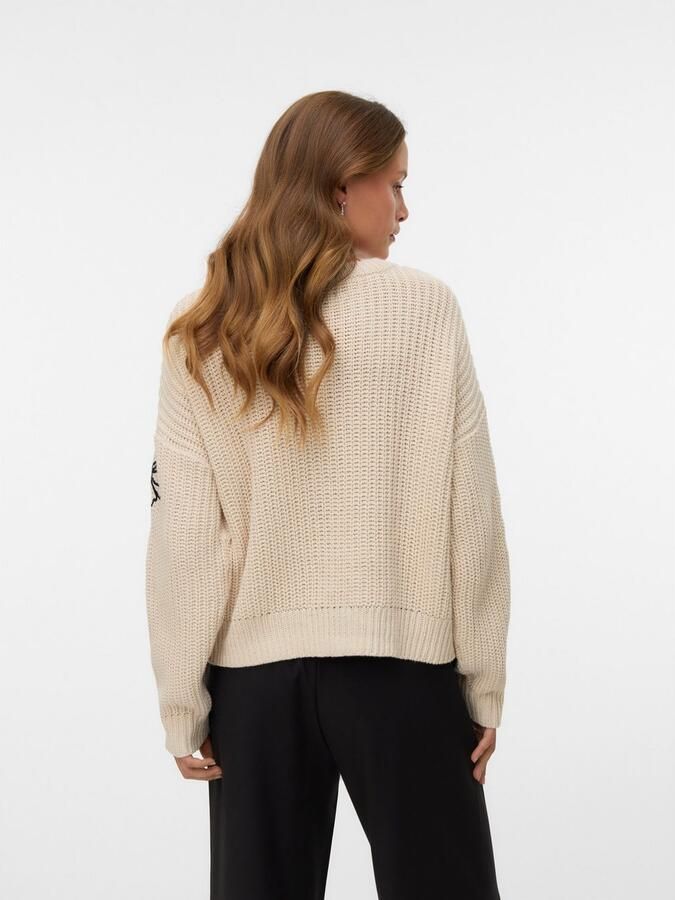 Vero Moda Trui met ronde hals VMLAURA LS O-NECK PULLOVER BOO - Foto 4