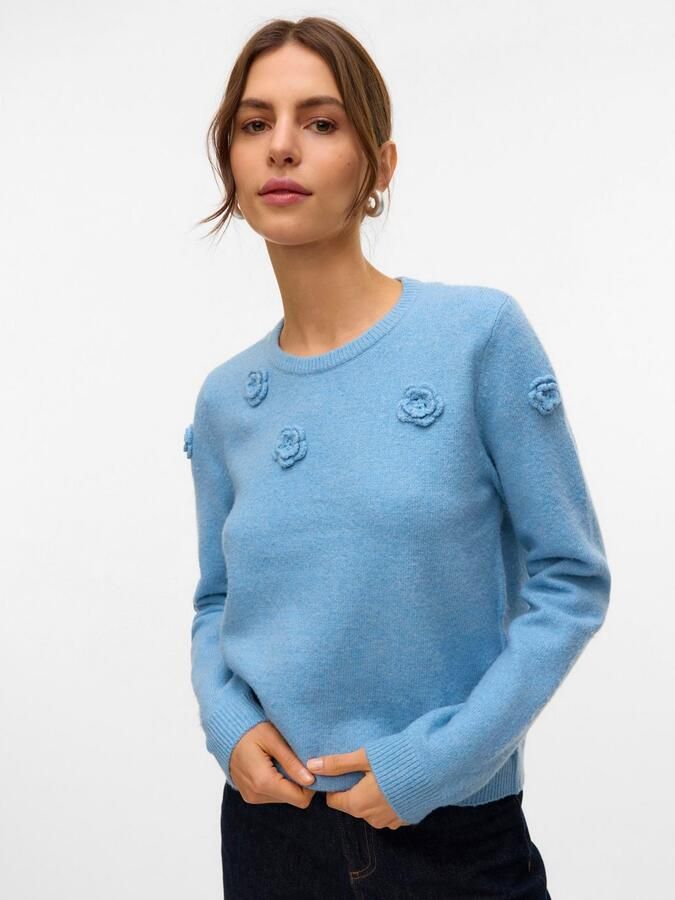 Vero Moda Trui met ronde hals VMROSE LS O-NECK PULLOVER BOO - Foto 3