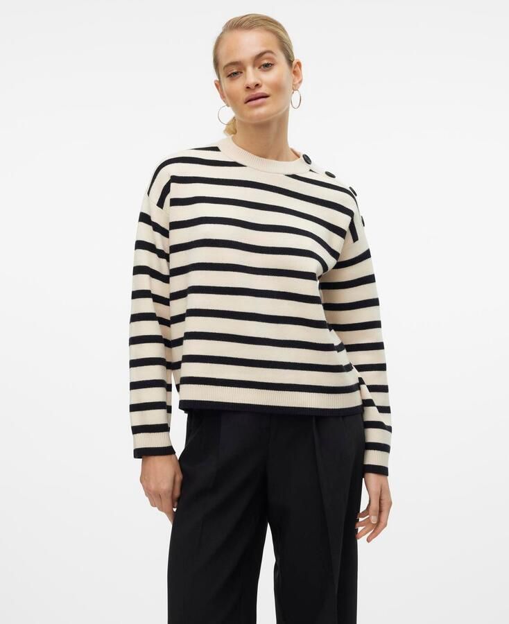 Vero Moda Trui met ronde hals VMSABA LS O-NECK BUTTON PULLOVER GA NOOS - Foto 7