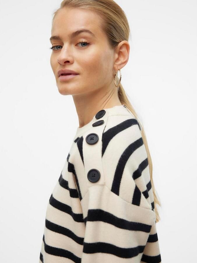 Vero Moda Trui met ronde hals VMSABA LS O-NECK BUTTON PULLOVER GA NOOS - Foto 5
