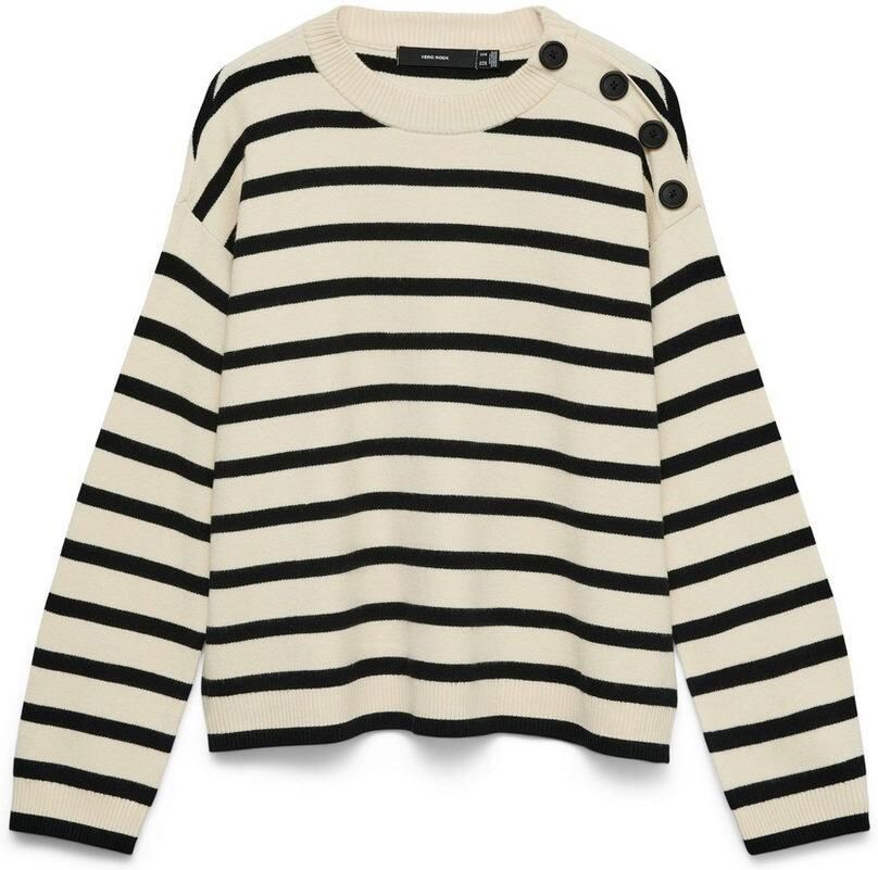 Vero Moda Trui met ronde hals VMSABA LS O-NECK BUTTON PULLOVER GA NOOS