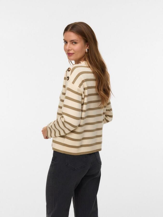 Vero Moda Trui met ronde hals VMSABA LS O-NECK BUTTON PULLOVER GA NOOS - Foto 3