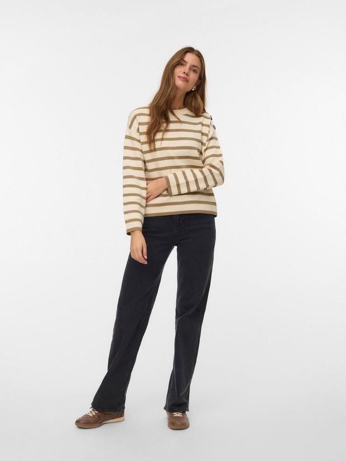 Vero Moda Trui met ronde hals VMSABA LS O-NECK BUTTON PULLOVER GA NOOS - Foto 4