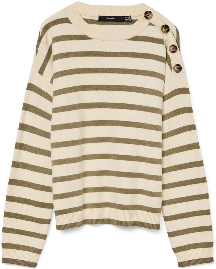Vero Moda Trui met ronde hals VMSABA LS O-NECK BUTTON PULLOVER GA NOOS