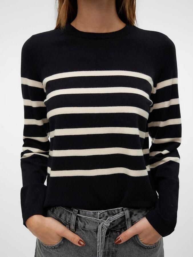 Vero Moda Trui met ronde hals VMSABA PLAIN LS O-NECK PULLOVER GA NOOS - Foto 3