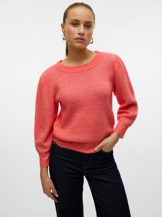 Vero Moda Trui met ronde hals VMVIGGA 3 4 RIB PULLOVER GA BOO REP - Foto 5