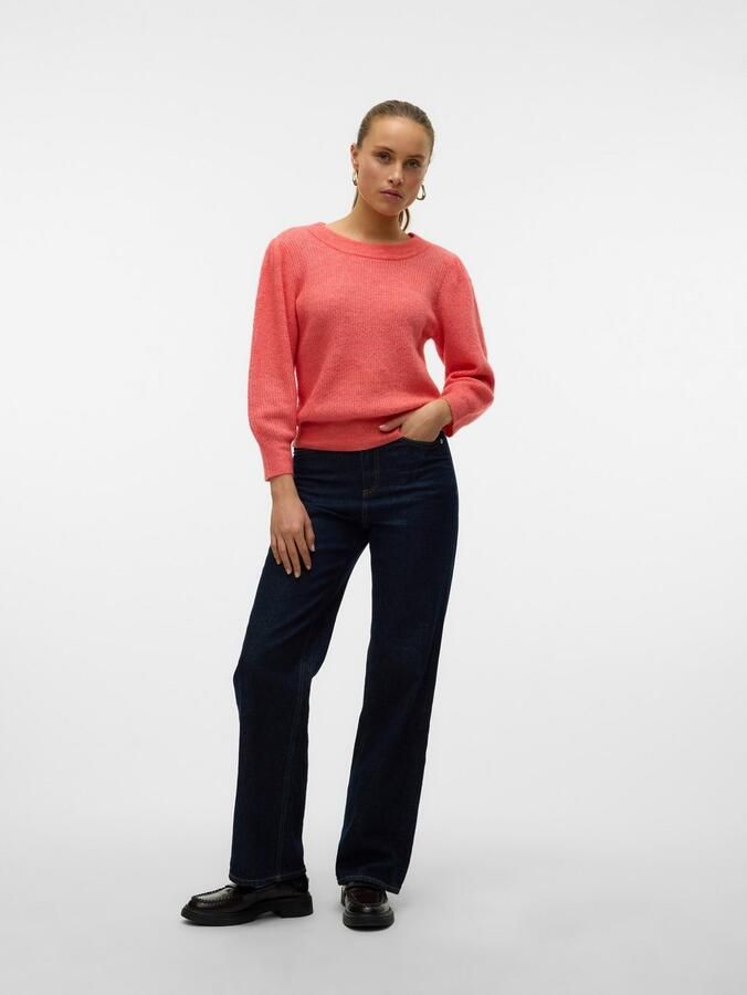 Vero Moda Trui met ronde hals VMVIGGA 3 4 RIB PULLOVER GA BOO REP - Foto 4