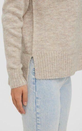 Vero Moda Oversized gebreide pullover met opstaande kraag model 'LEFILE' - Foto 5