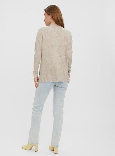 Vero Moda Oversized gebreide pullover met opstaande kraag model 'LEFILE' - Foto 3