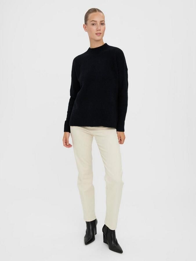 Vero Moda Oversized gebreide pullover met opstaande kraag model 'LEFILE' - Foto 3