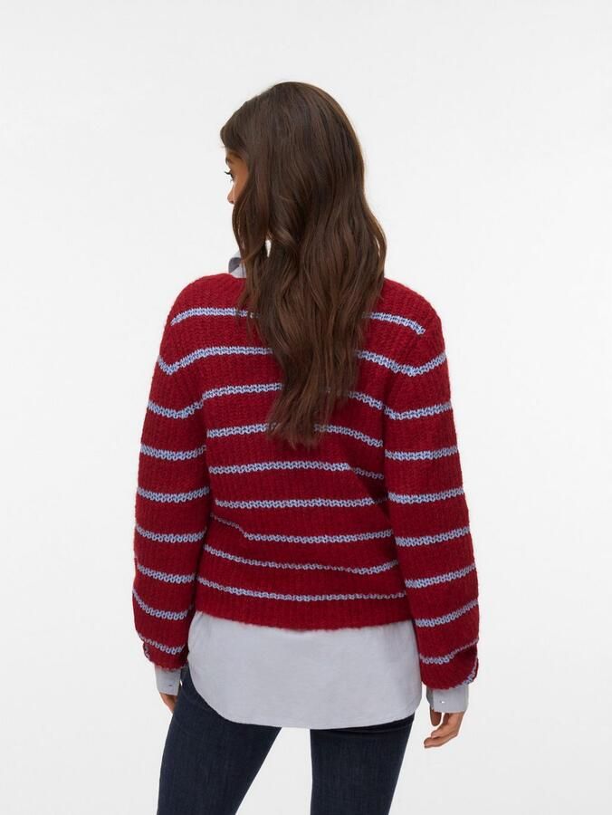Vero Moda Trui met V-hals VMAWESOME SHINE LS V-NCK STRIPE PULL BOO - Foto 3