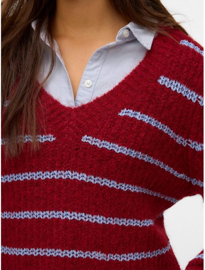 Vero Moda Trui met V-hals VMAWESOME SHINE LS V-NCK STRIPE PULL BOO - Foto 2