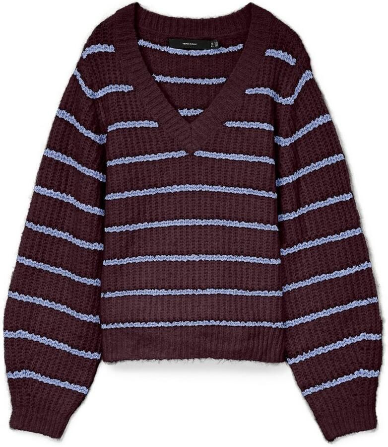 Vero Moda Trui met V-hals VMAWESOME SHINE LS V-NCK STRIPE PULL BOO