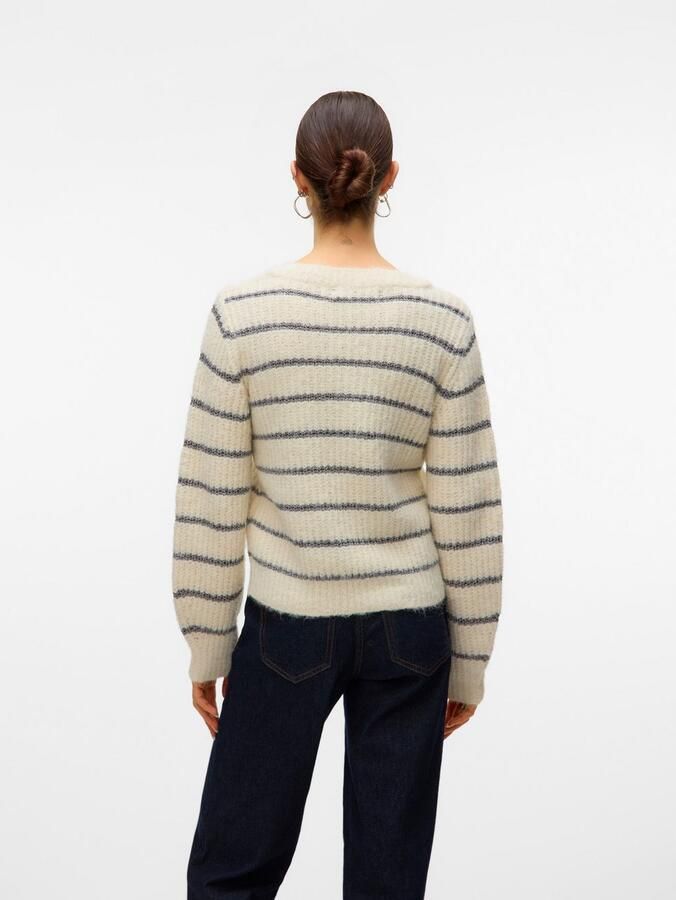 Vero Moda Trui met V-hals VMAWESOME SHINE LS V-NCK STRIPE PULL BOO - Foto 3