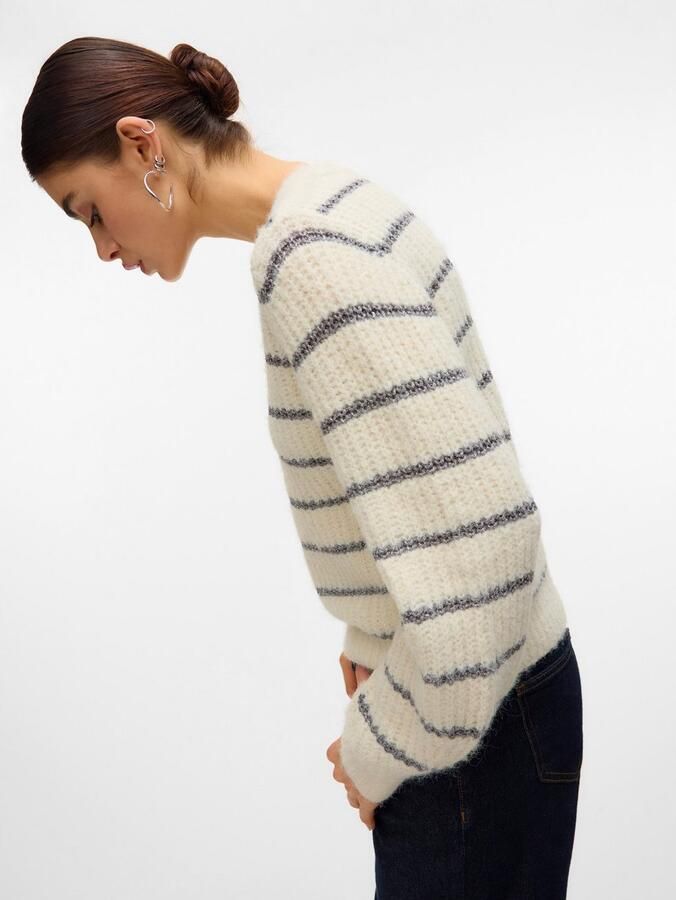 Vero Moda Trui met V-hals VMAWESOME SHINE LS V-NCK STRIPE PULL BOO - Foto 4