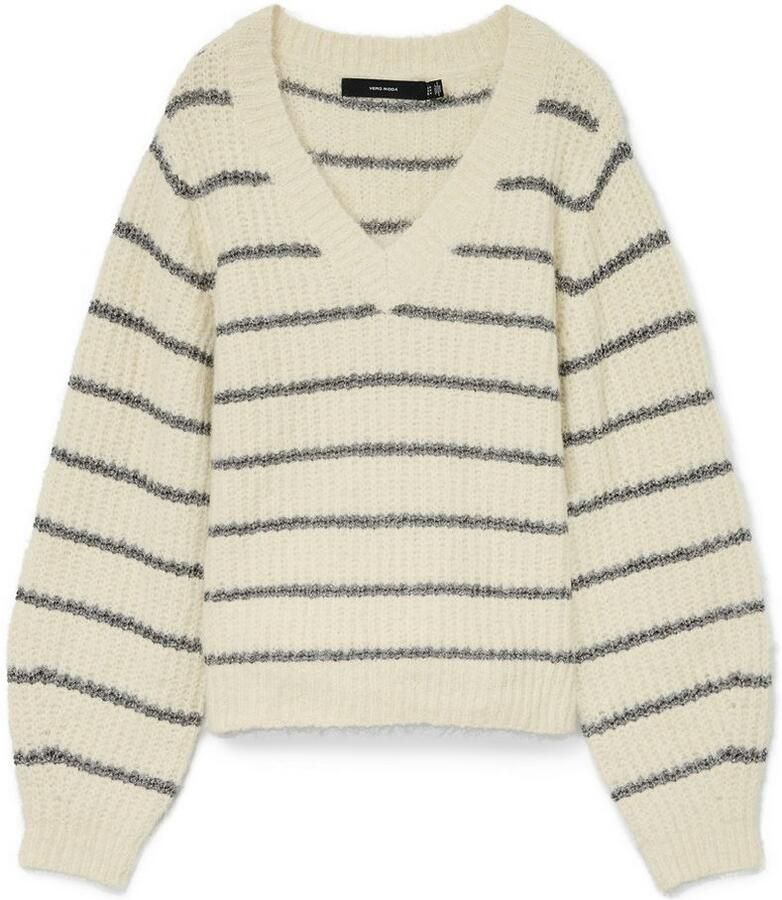 Vero Moda Trui met V-hals VMAWESOME SHINE LS V-NCK STRIPE PULL BOO