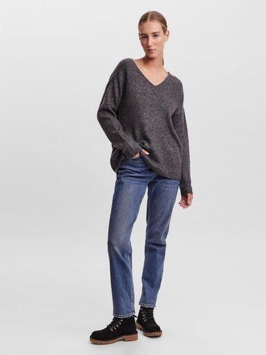 Vero Moda Regular fit gebreide pullover in gemêleerde look model 'CREWLEFILLE' - Foto 4