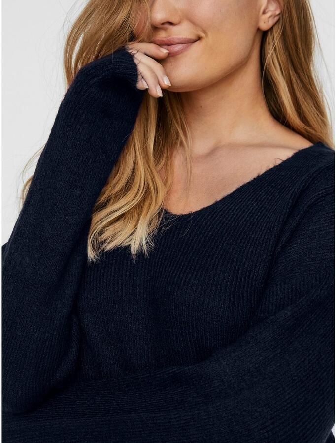 Vero Moda Regular fit gebreide pullover met V-hals model 'CREWLEFILE' - Foto 2