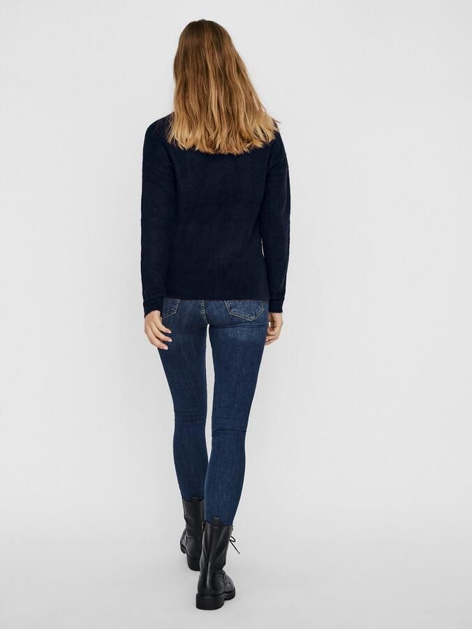 Vero Moda Regular fit gebreide pullover met V-hals model 'CREWLEFILE' - Foto 3