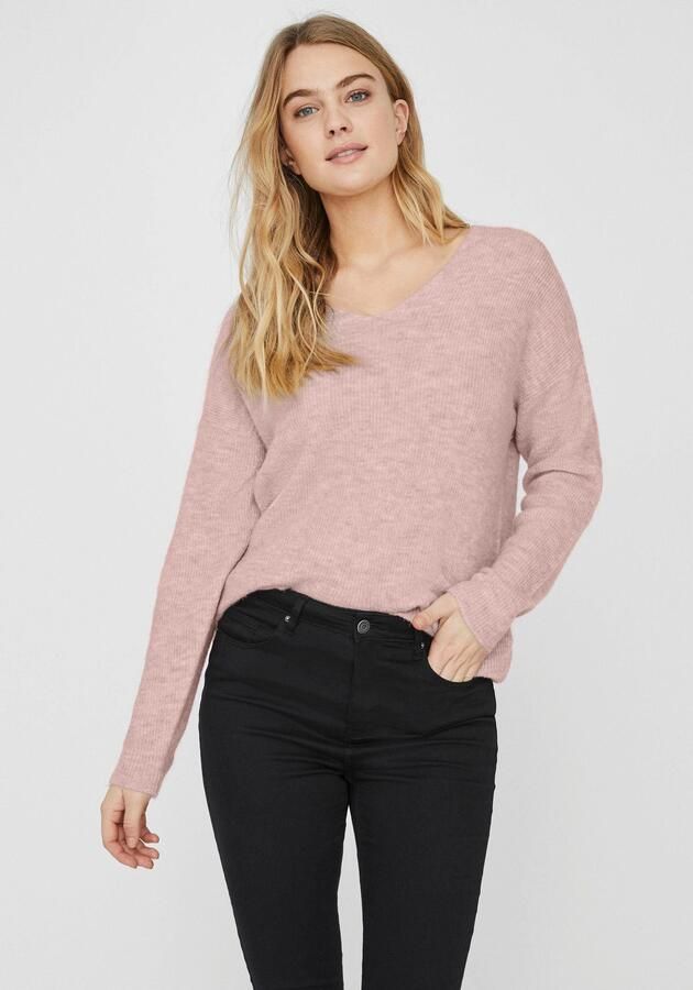 Vero Moda Regular fit gebreide pullover in gemêleerde look model 'CREWLEFILLE' - Foto 5