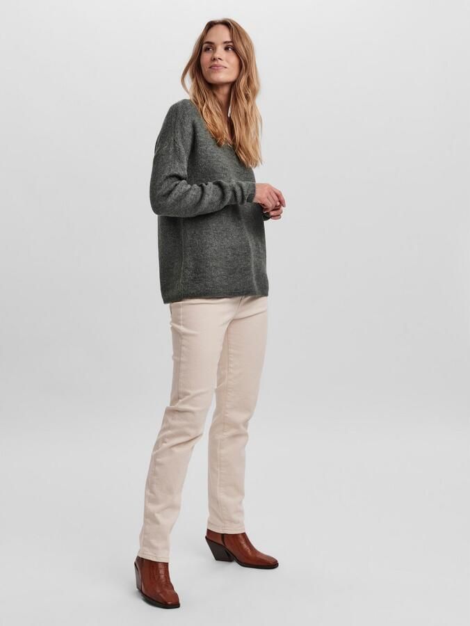Vero Moda Regular fit gebreide pullover met V-hals model 'CREWLEFILE' - Foto 2