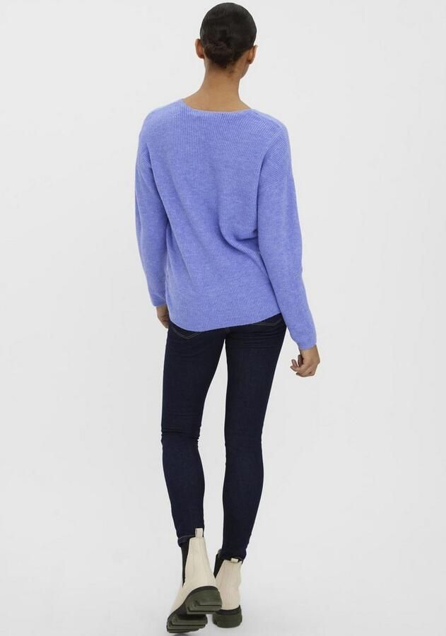 Vero Moda Regular fit gebreide pullover met V-hals model 'CREWLEFILE' - Foto 3