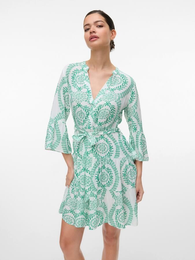 Vero Moda Tuniekjurk VMMELBA 3 4 SHORT BELT DRESS WVN GA NOOS Zomerjurk met volant en taille-bindgordel - Foto 5