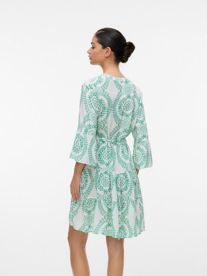Vero Moda Tuniekjurk VMMELBA 3 4 SHORT BELT DRESS WVN GA NOOS Zomerjurk met volant en taille-bindgordel - Foto 3