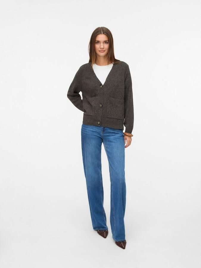 Vero Moda Comfort fit gebreid jack met V-hals model 'BOOM' - Foto 4
