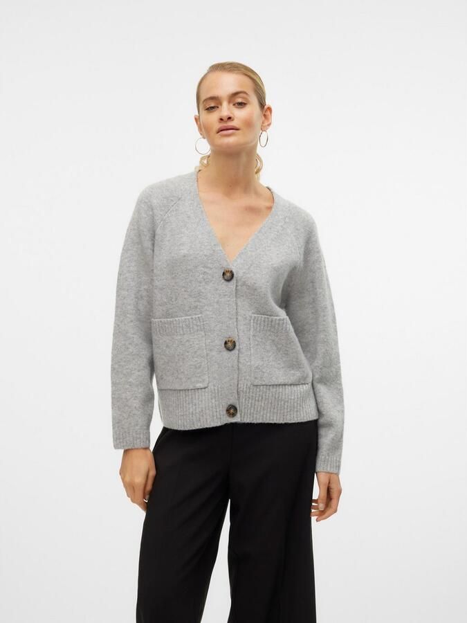 Vero Moda Comfort fit gebreid jack met V-hals model 'BOOM' - Foto 5