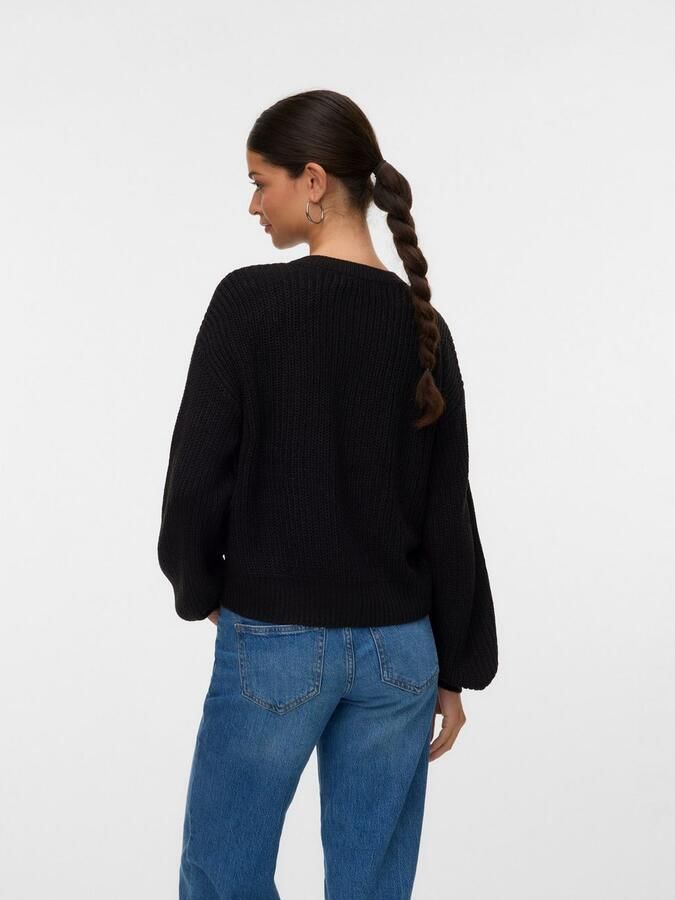 Vero Moda Relaxed fit gebreid jack met enkele knoopsluiting model 'LEA' - Foto 3